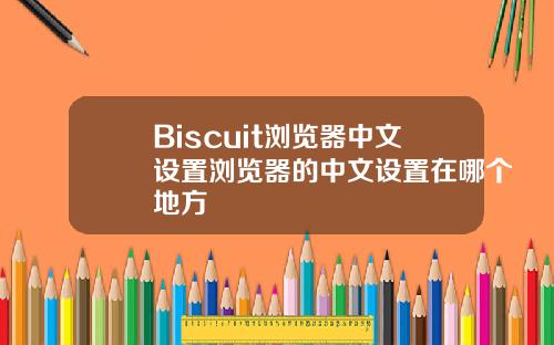 Biscuit浏览器中文设置浏览器的中文设置在哪个地方
