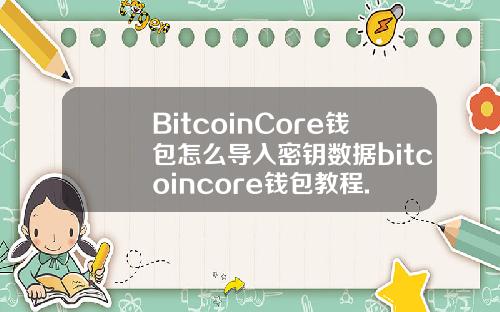 BitcoinCore钱包怎么导入密钥数据bitcoincore钱包教程.
