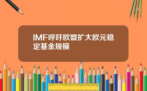 IMF呼吁欧盟扩大欧元稳定基金规模