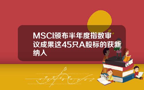 MSCI颁布半年度指数审议成果这45只A股标的获新纳入