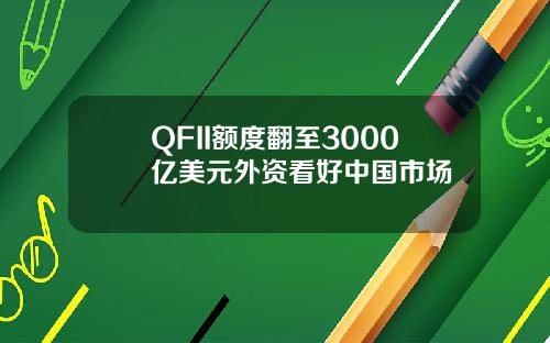 QFII额度翻至3000亿美元外资看好中国市场