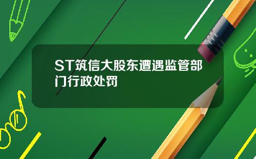 ST筑信大股东遭遇监管部门行政处罚