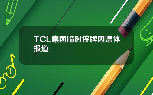TCL集团临时停牌因媒体报道