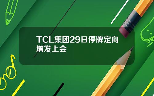 TCL集团29日停牌定向增发上会