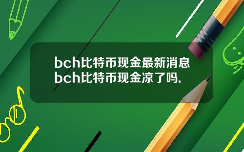 bch比特币现金最新消息bch比特币现金凉了吗.