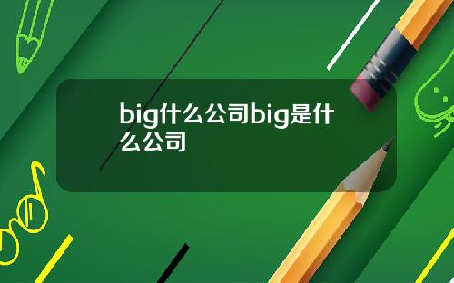 big什么公司big是什么公司