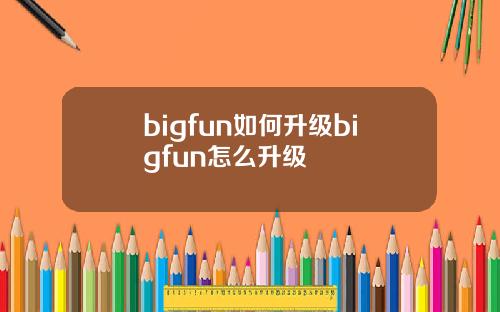 bigfun如何升级bigfun怎么升级
