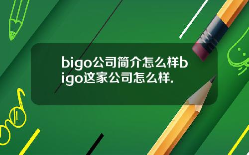bigo公司简介怎么样bigo这家公司怎么样.