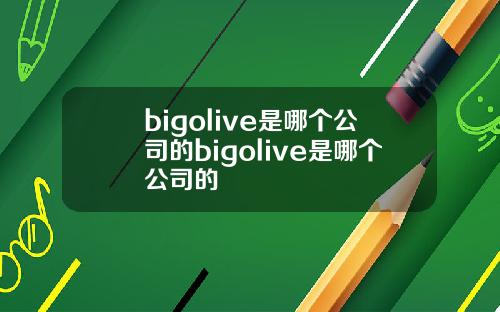 bigolive是哪个公司的bigolive是哪个公司的