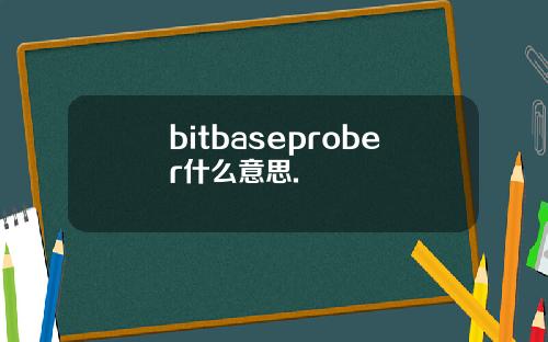 bitbaseprober什么意思.