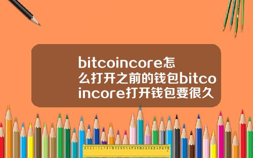 bitcoincore怎么打开之前的钱包bitcoincore打开钱包要很久