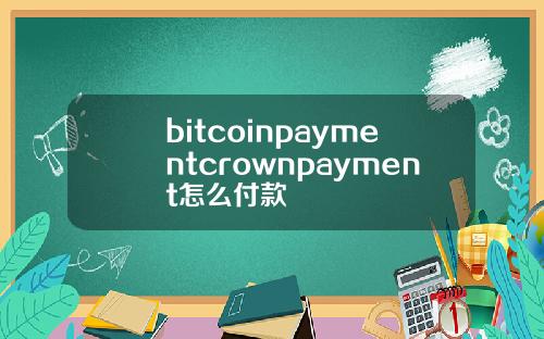 bitcoinpaymentcrownpayment怎么付款
