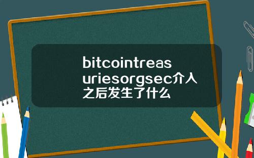 bitcointreasuriesorgsec介入之后发生了什么