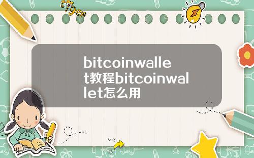bitcoinwallet教程bitcoinwallet怎么用