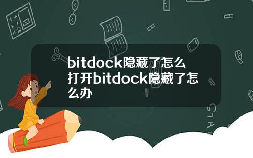 bitdock隐藏了怎么打开bitdock隐藏了怎么办