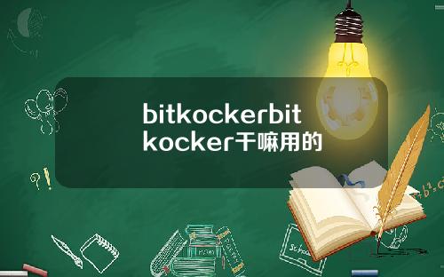 bitkockerbitkocker干嘛用的