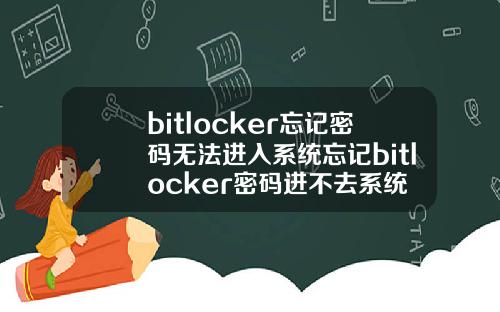 bitlocker忘记密码无法进入系统忘记bitlocker密码进不去系统