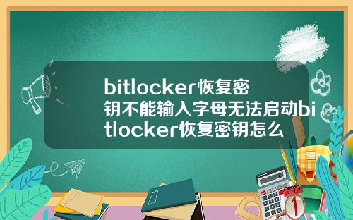 bitlocker恢复密钥不能输入字母无法启动bitlocker恢复密钥怎么输入字母