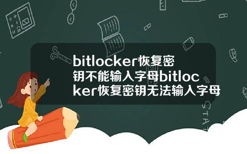 bitlocker恢复密钥不能输入字母bitlocker恢复密钥无法输入字母