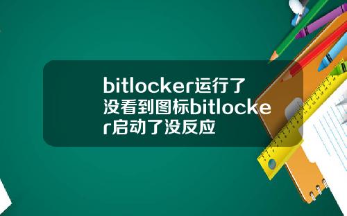 bitlocker运行了没看到图标bitlocker启动了没反应