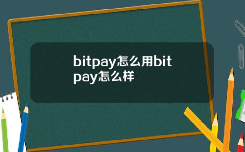 bitpay怎么用bitpay怎么样