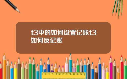 t3中的如何设置记账t3如何反记账