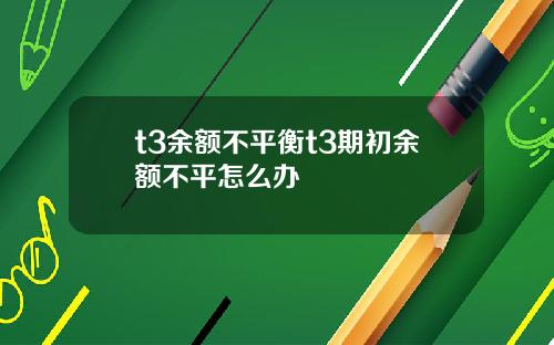 t3余额不平衡t3期初余额不平怎么办