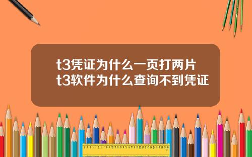 t3凭证为什么一页打两片t3软件为什么查询不到凭证