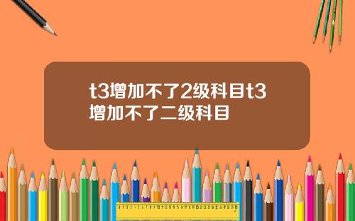 t3增加不了2级科目t3增加不了二级科目