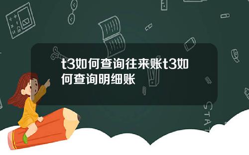 t3如何查询往来账t3如何查询明细账