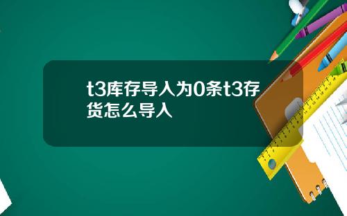 t3库存导入为0条t3存货怎么导入