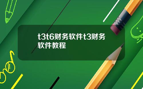 t3t6财务软件t3财务软件教程