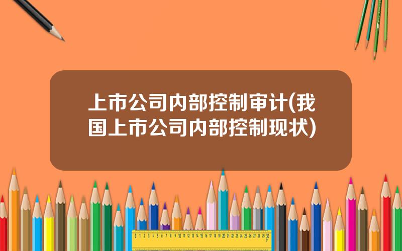 上市公司内部控制审计(我国上市公司内部控制现状)