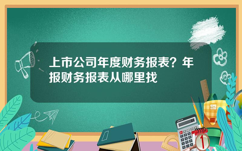 上市公司年度财务报表？年报财务报表从哪里找