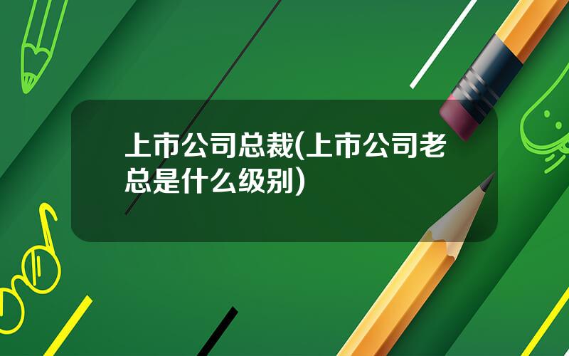 上市公司总裁(上市公司老总是什么级别)
