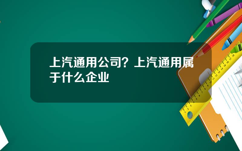 上汽通用公司？上汽通用属于什么企业
