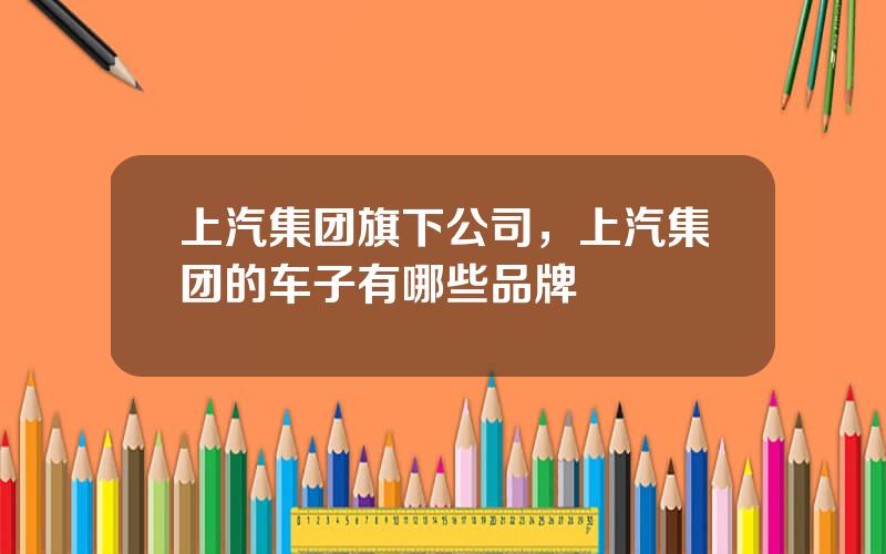 上汽集团旗下公司，上汽集团的车子有哪些品牌