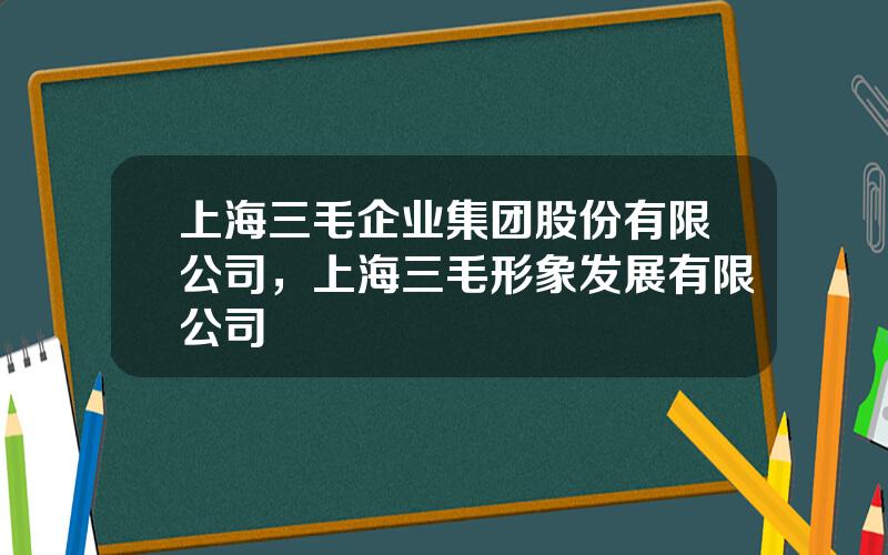 上海三毛企业集团股份有限公司，上海三毛形象发展有限公司