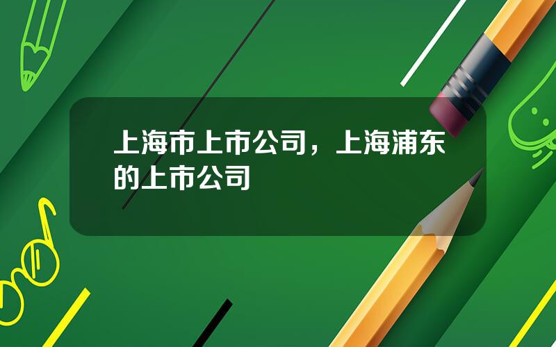 上海市上市公司，上海浦东的上市公司