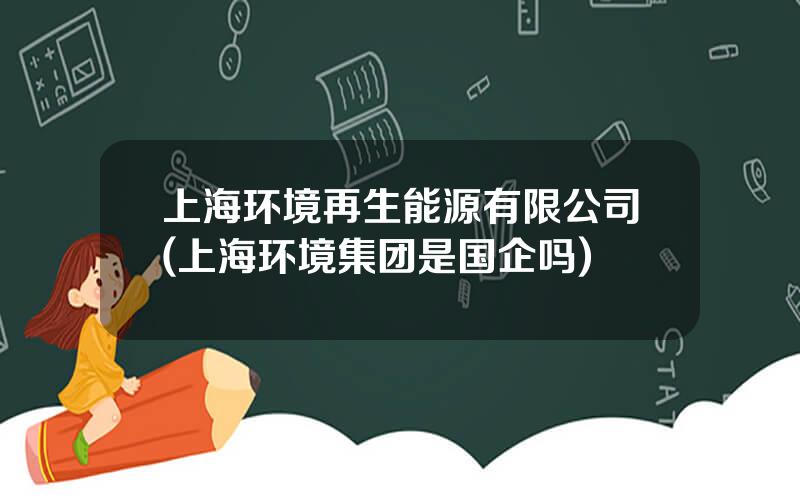 上海环境再生能源有限公司(上海环境集团是国企吗)