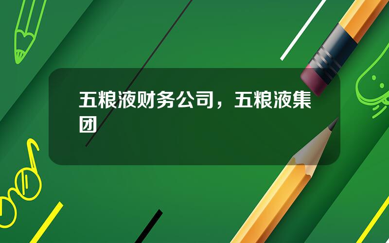 五粮液财务公司，五粮液集团