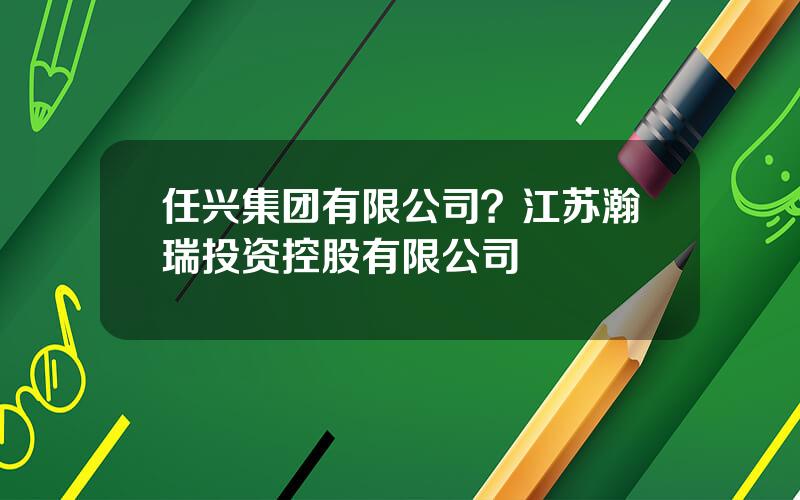 任兴集团有限公司？江苏瀚瑞投资控股有限公司