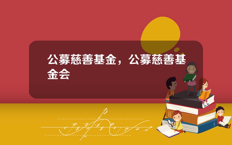 公募慈善基金，公募慈善基金会