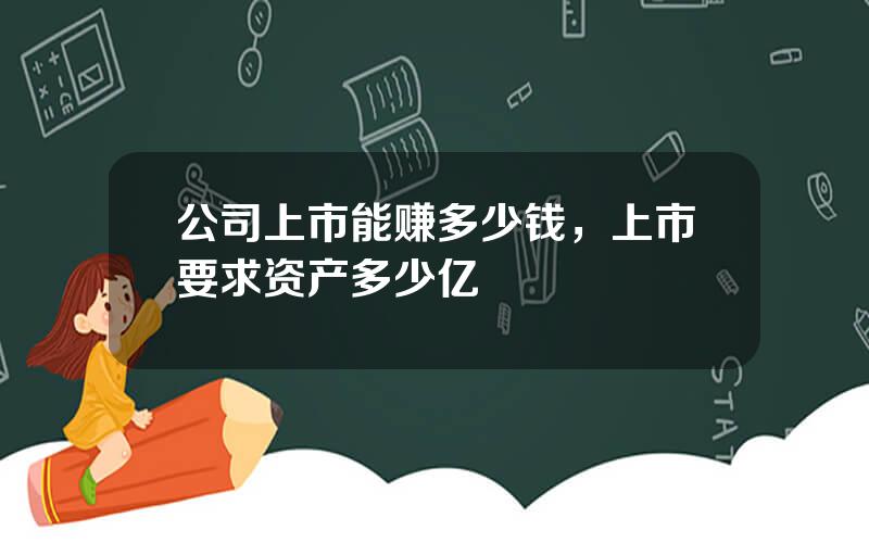 公司上市能赚多少钱，上市要求资产多少亿