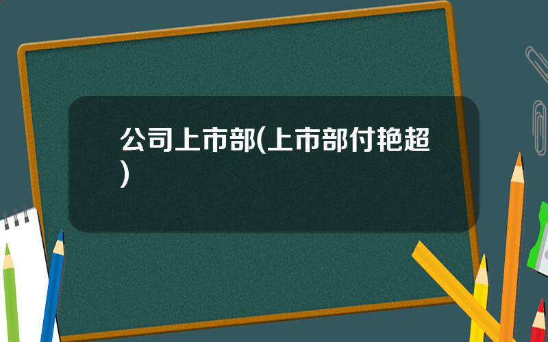 公司上市部(上市部付艳超)