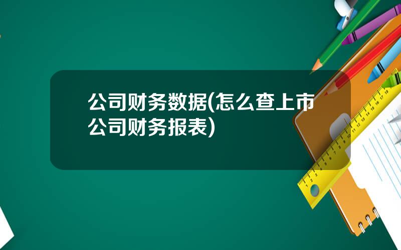 公司财务数据(怎么查上市公司财务报表)