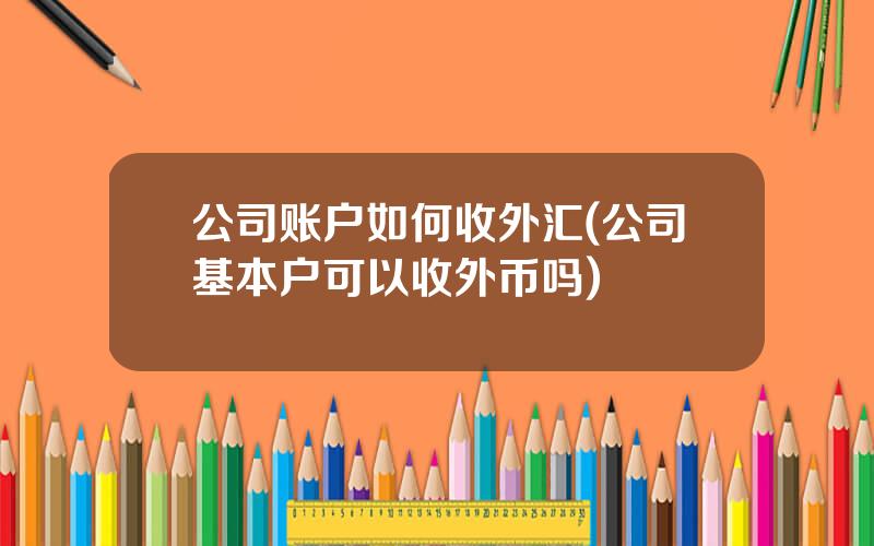 公司账户如何收外汇(公司基本户可以收外币吗)