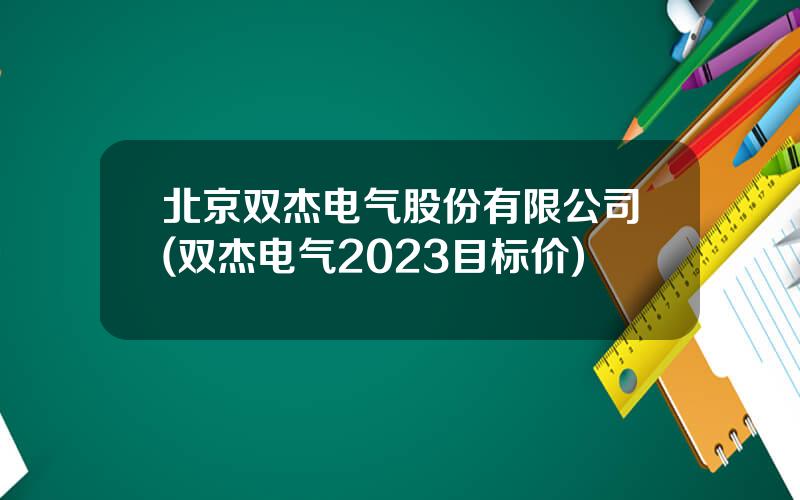 北京双杰电气股份有限公司(双杰电气2023目标价)