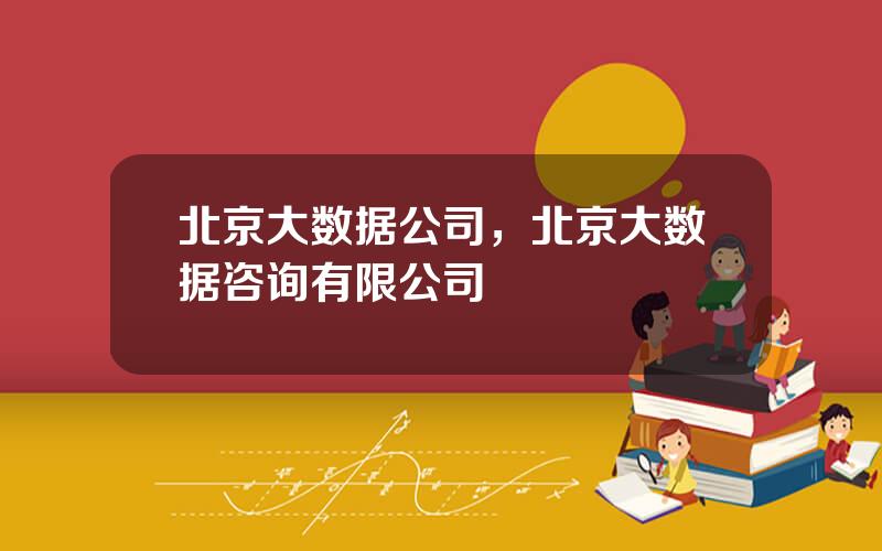 北京大数据公司，北京大数据咨询有限公司