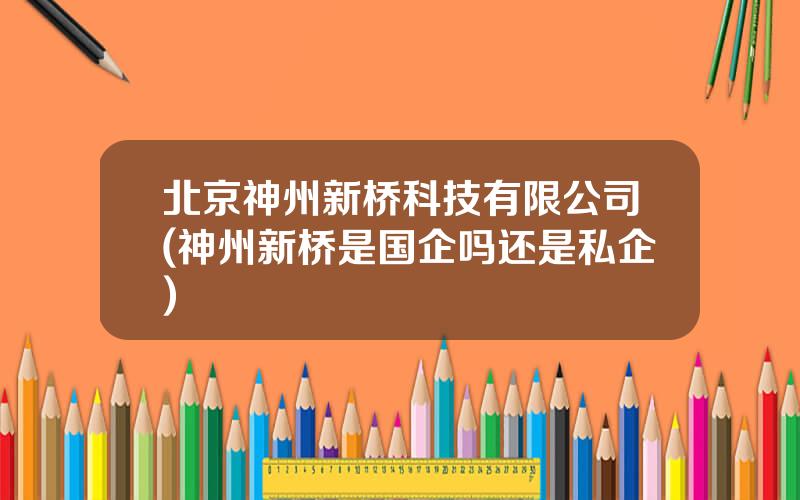 北京神州新桥科技有限公司(神州新桥是国企吗还是私企)